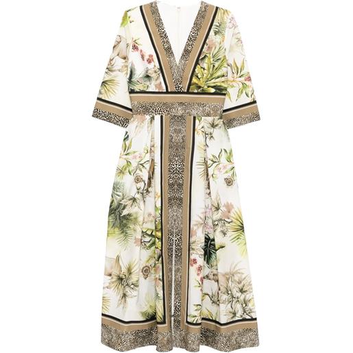 Elie Saab abito savannah con stampa - verde