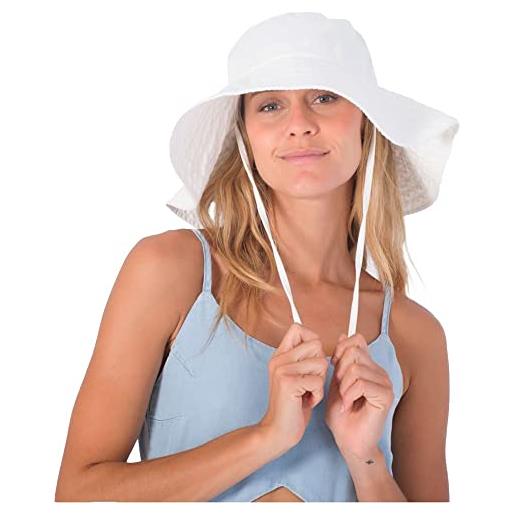 Hurley w vila del sol wide brim bucket berretto da baseball, bianco, taglia unica donna