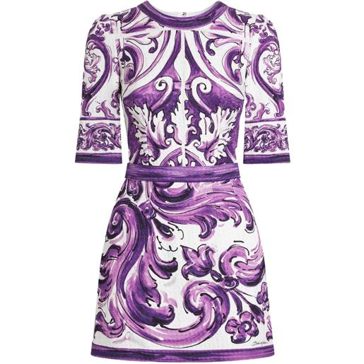 Dolce & Gabbana abito corto con stampa - bianco