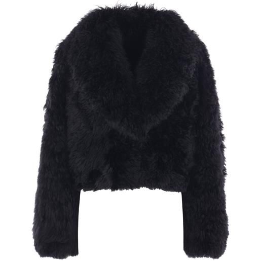 Blancha cappotto monopetto in cashmere - nero
