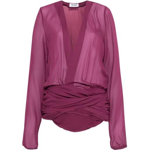 The Attico blusa con scollo a v - viola