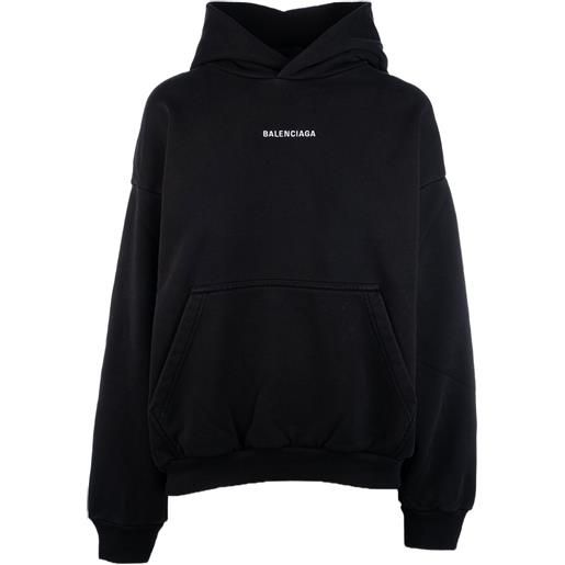 Balenciaga felpa con cappuccio e logo - nero