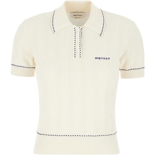 Alexander McQueen polo a coste - toni neutri