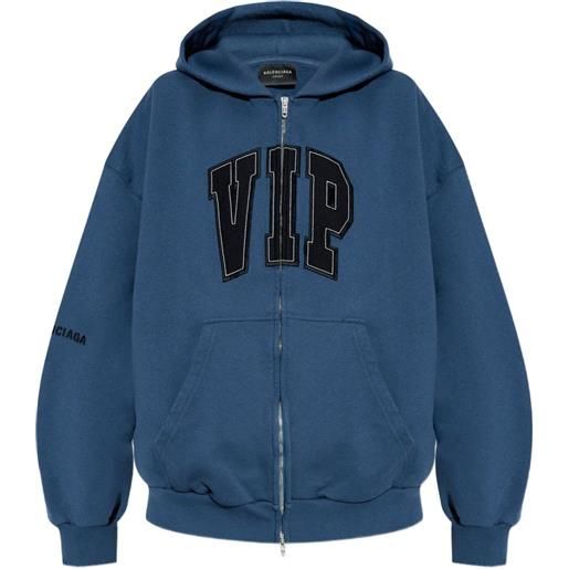 Balenciaga felpa con cappuccio e zip - blu