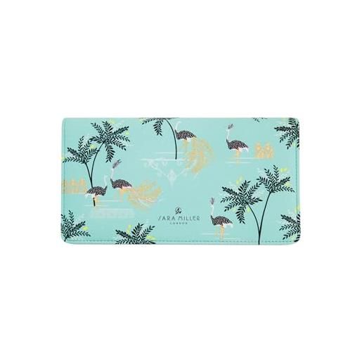 Sara Miller London sara miller savannah - portafoglio da viaggio in pelle sintetica, con sezioni per passaporto, documenti e denaro da viaggio, dimensioni 23 x 13 x 3 cm, verde menta, 23 cm di larghezza, contemporaneo, 