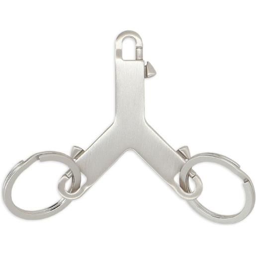 Rick Owens portachiavi con doppio anello - argento