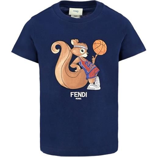 Fendi Kids t-shirt con stampa - blu