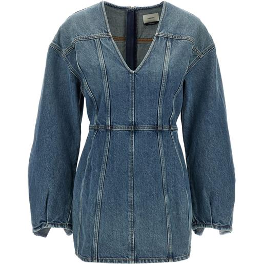 Haikure abito denim con scollo a v - blu