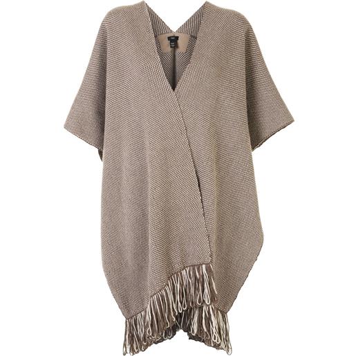 VOZ mantella con frange lineas - toni neutri