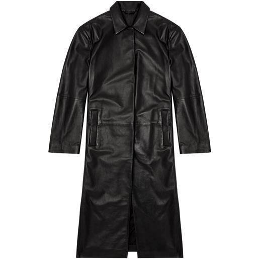 Diesel cappotto lancelot di pelle - nero