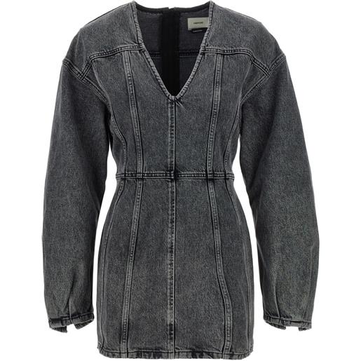 Haikure abito corto denim con scollo a v - grigio