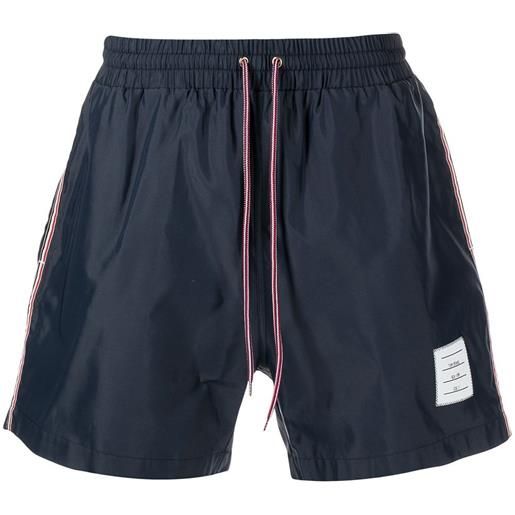 Thom Browne costume da bagno con banda rwb - blu
