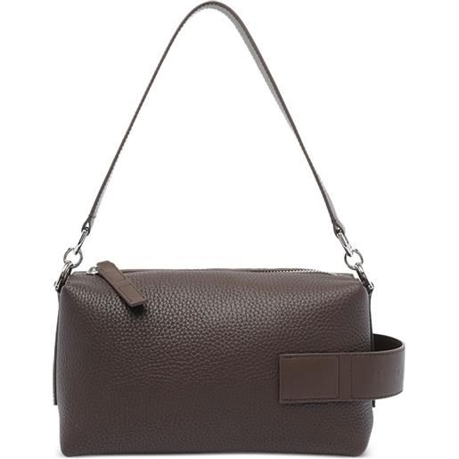 Hogan borsa a spalla in pelle con zip - marrone