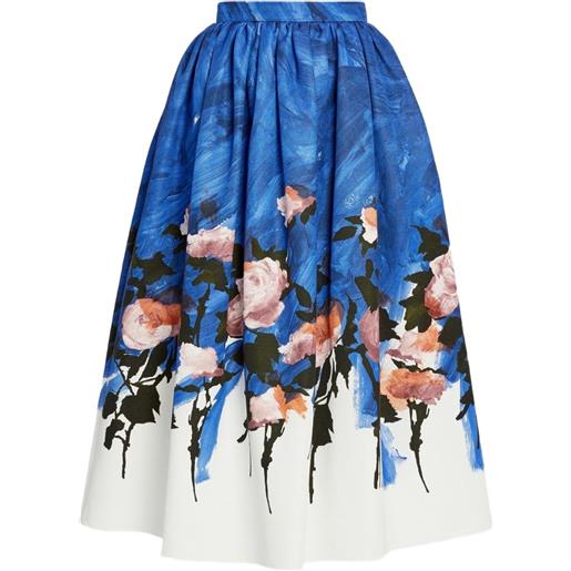 ERDEM gonna midi a fiori - blu