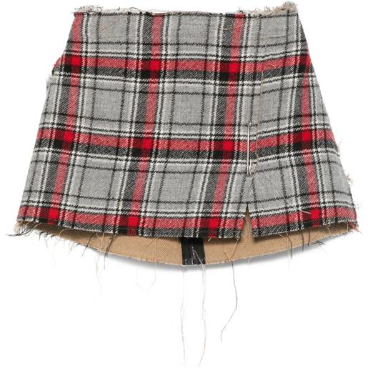 R13 minigonna tartan - grigio