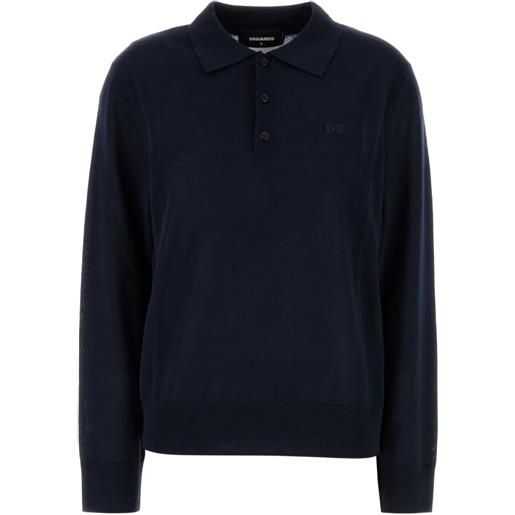 DSQUARED2 polo con logo ricamato - blu
