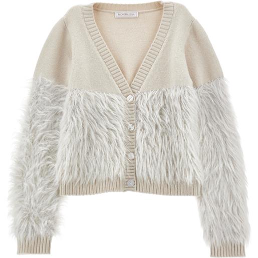 Monnalisa cardigan peloso bottone