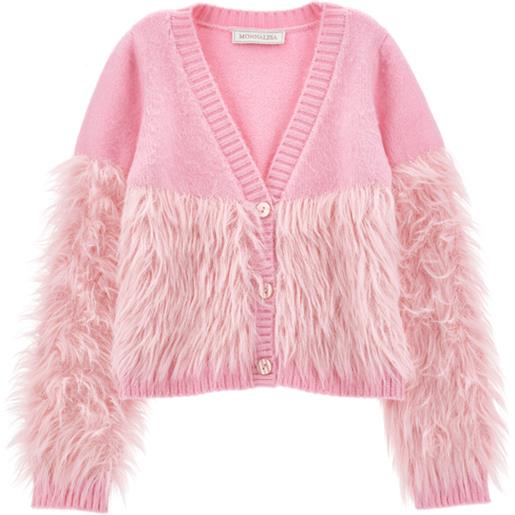 Monnalisa cardigan peloso bottone