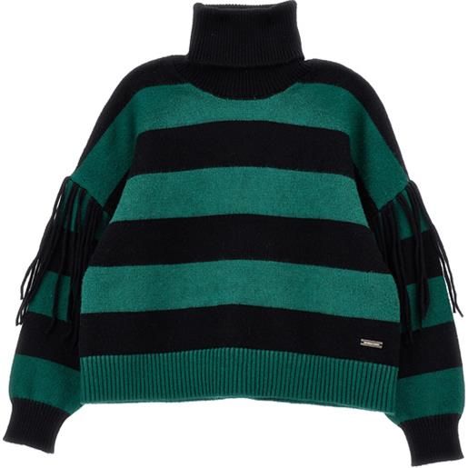 Monnalisa maglia a righe con frange