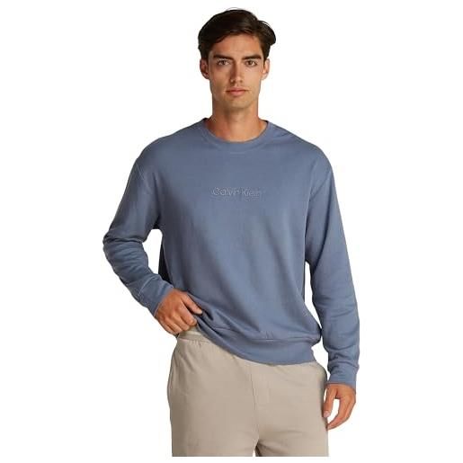 Calvin Klein uomo felpa con scollo rotondo, nero (black), l