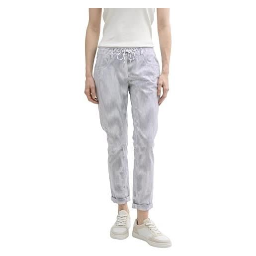 TOM TAILOR 1045421 pantaloni, 37464-navy irregular woven stripe, 42w x 28l donna