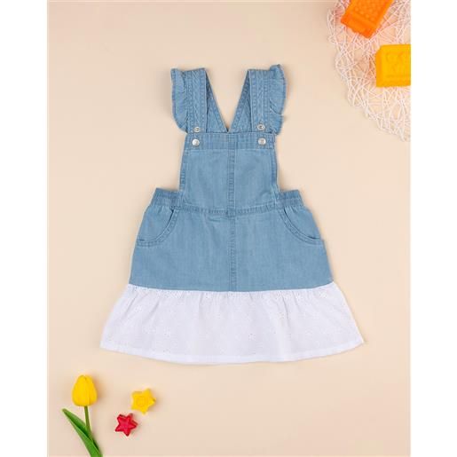 Prénatal pinafore bimba denim e sangallo