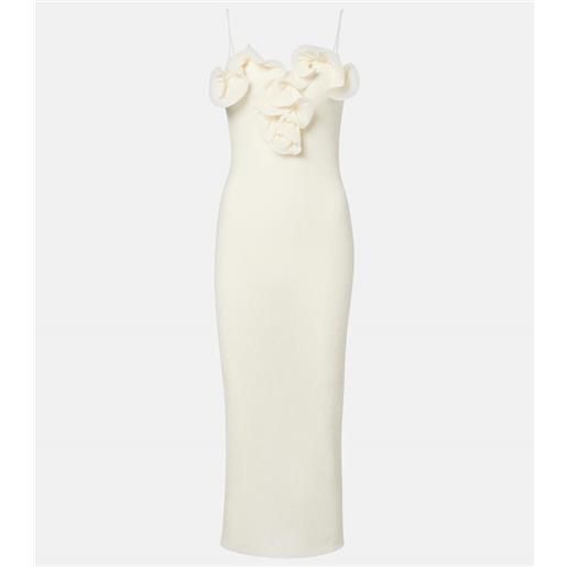 Magda Butrym abito midi in crãªpe con applicazioni floreali