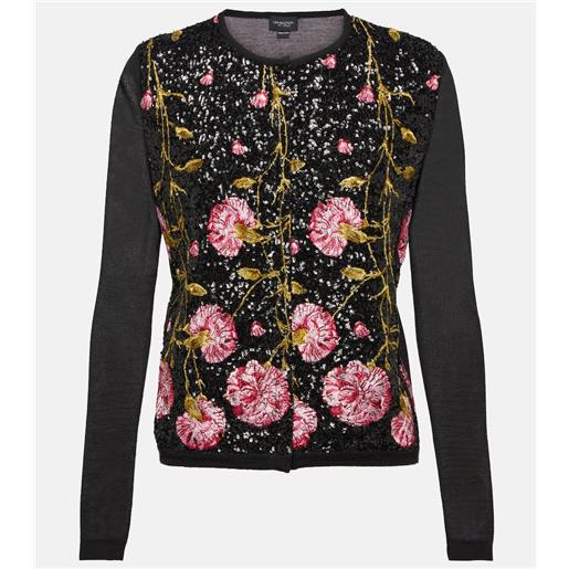 Giambattista Valli cardigan in seta e cashmere con paillettes