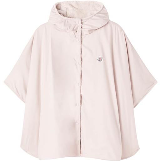 Moncler Enfant mantella reversibile in teddy con logo