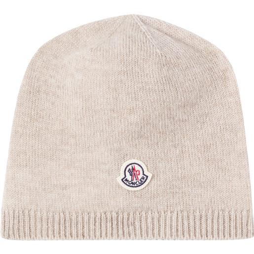 Moncler Enfant baby - berretto in cashmere con logo