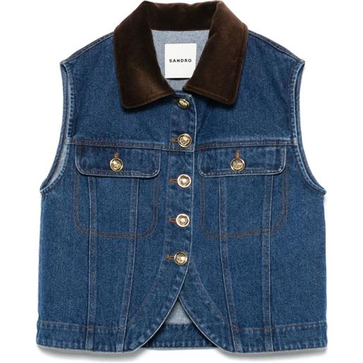 SANDRO gilet denim - blu