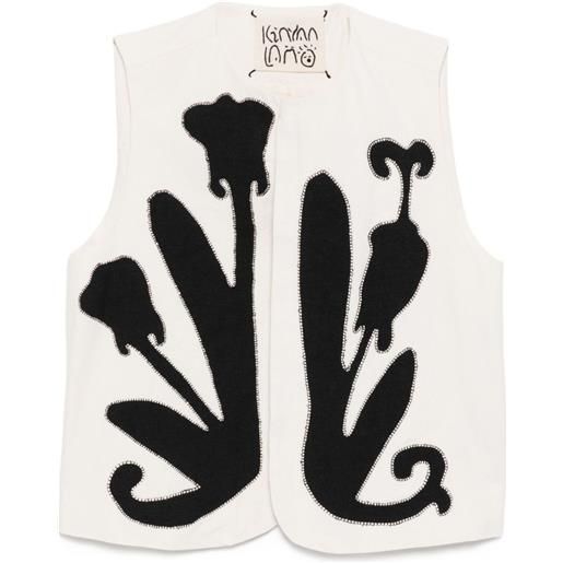 Kinyan Lam gilet con ricamo - toni neutri