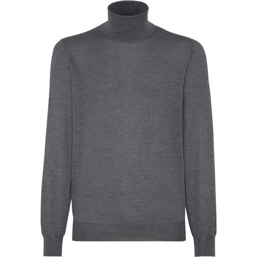 Brunello Cucinelli top a collo alto - grigio