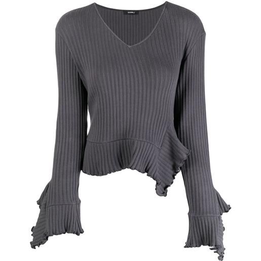 Goen.J top con scollo a v - grigio