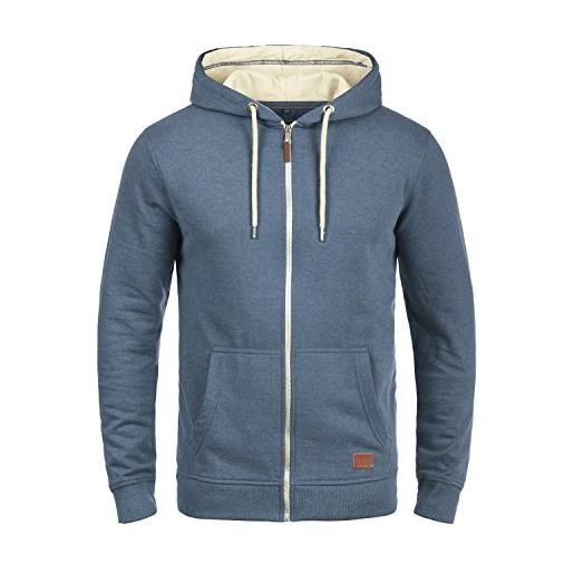 b BLEND blend hulker - felpa con zip da uomo, taglia: m, colore: ensign blue (70260)