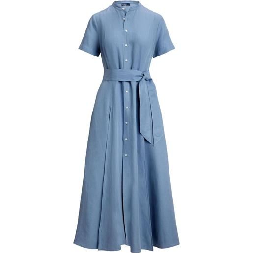 Polo Ralph Lauren abito midi con cintura - blu