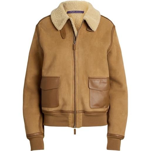 Ralph Lauren Collection bomber con colletto in shearling - toni neutri