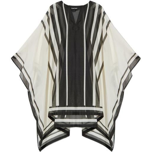 TOM FORD copricostume a righe con scollo a v - nero