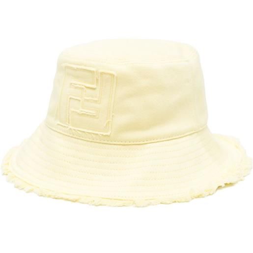 Fendi Kids cappello bucket con applicazione ff - giallo