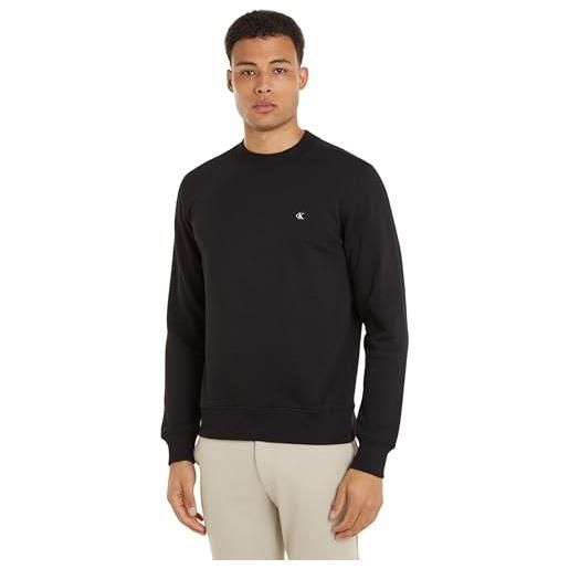 Calvin Klein uomo felpa badge crew neck regular fit, nero (ck black), xxl