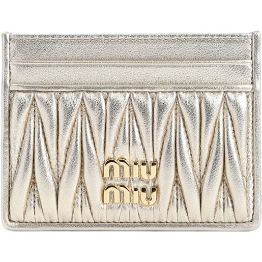 Miu Miu portacarte matelassé - oro