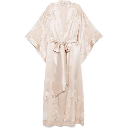 Carine Gilson camicia da notte in seta - toni neutri