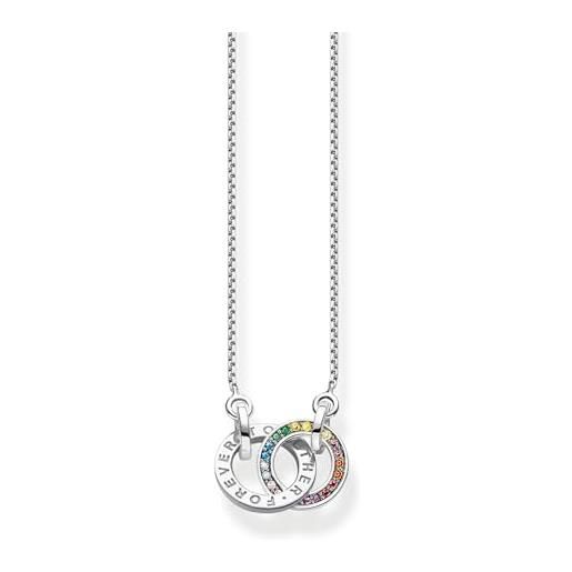Thomas Sabo Collana Together Con Due Anelli Con Pietre Colorate Placcata Oro Argento 925 50 55 Cm Co 36015494