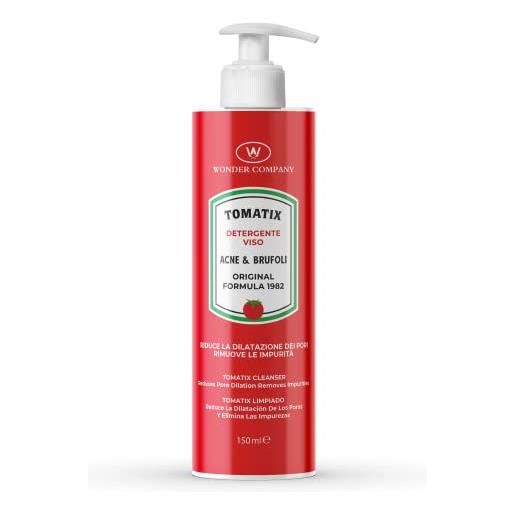W Wonder Company tomatix detergente acne & brufoli, specifico per pelli grasse, miste, impure e tendenza acneica, 150 ml - wonder company