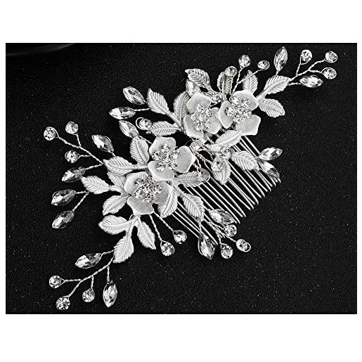 Ulalaza to. Be-u cristallo copricapo da sposa fascia wedding dei capelli della perla della vite con strass accessori per capelli hs-j4793argentotaglia unica