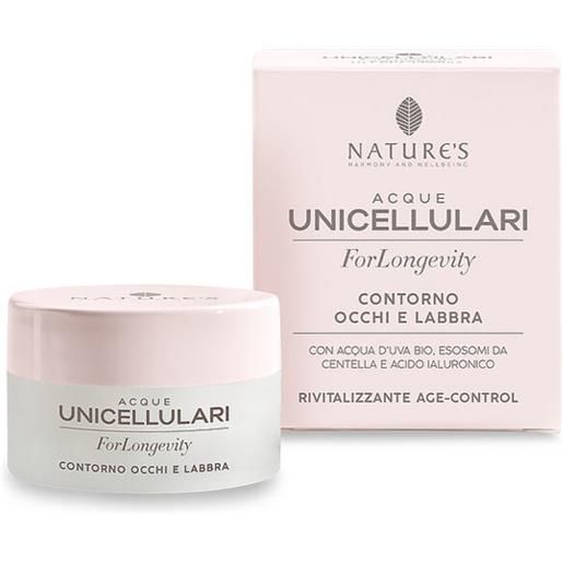 Nature's acque unicellulari for longevity contorno occhi e labbra