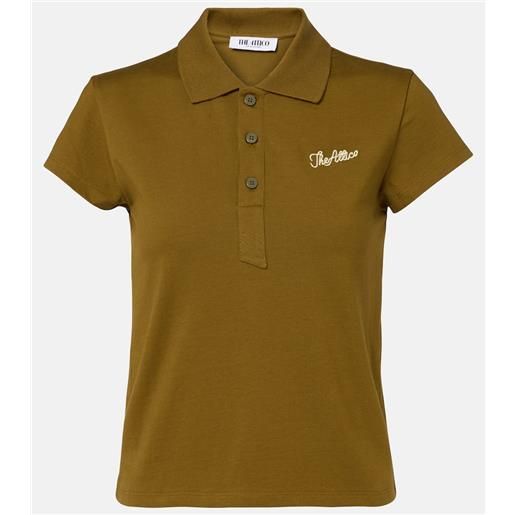 The Attico polo cropped in jersey di cotone con logo
