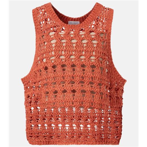 Brunello Cucinelli pullover senza maniche in misto cotone