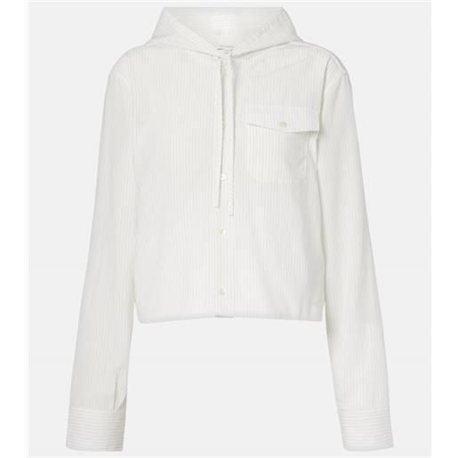 JW Anderson camicia cropped gessata con cappuccio