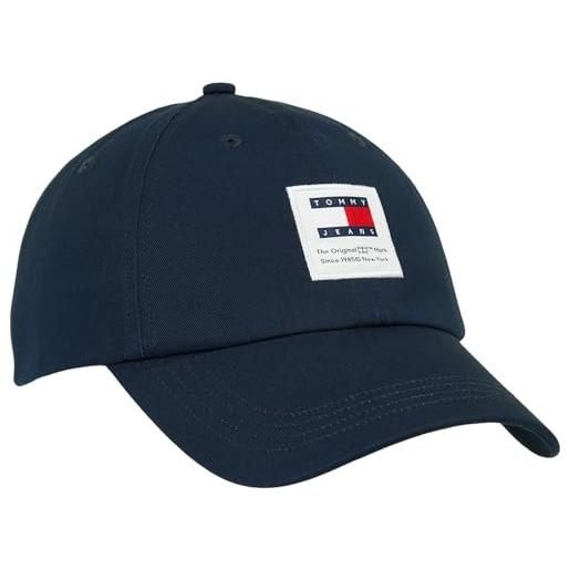 Tommy Hilfiger tommy jean cappellino uomo modern patch cappellino da baseball, blu (dark night navy), taglia unica